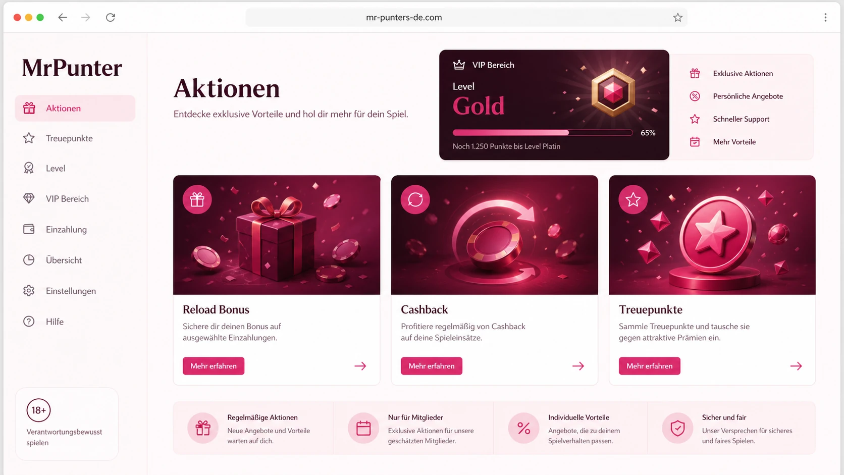 Bonusaktionen für bestehende Spieler